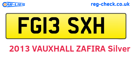FG13SXH are the vehicle registration plates.