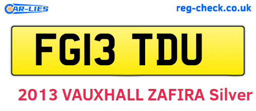 FG13TDU are the vehicle registration plates.