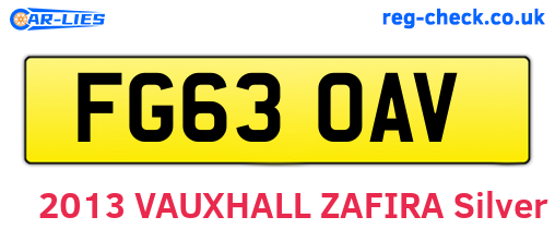 FG63OAV are the vehicle registration plates.
