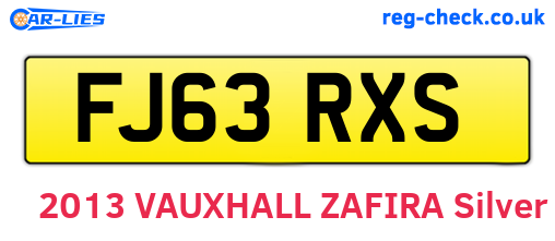 FJ63RXS are the vehicle registration plates.