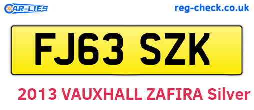 FJ63SZK are the vehicle registration plates.