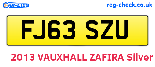FJ63SZU are the vehicle registration plates.