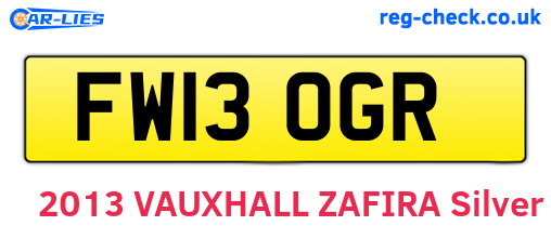 FW13OGR are the vehicle registration plates.