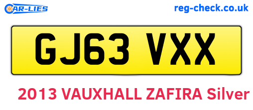 GJ63VXX are the vehicle registration plates.