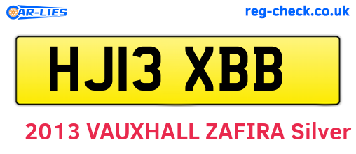 HJ13XBB are the vehicle registration plates.