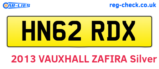 HN62RDX are the vehicle registration plates.