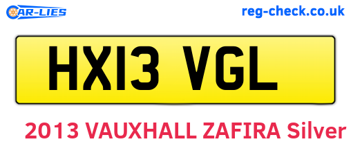 HX13VGL are the vehicle registration plates.