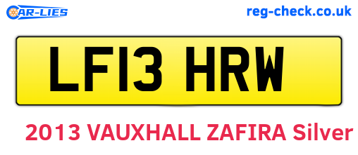 LF13HRW are the vehicle registration plates.