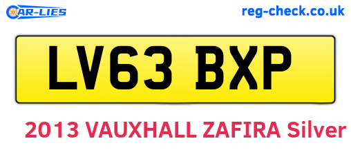LV63BXP are the vehicle registration plates.