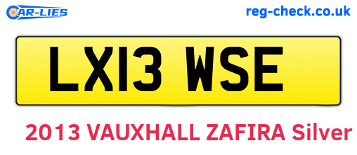 LX13WSE are the vehicle registration plates.