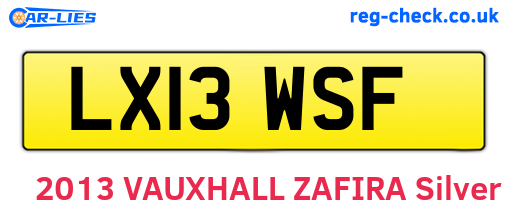 LX13WSF are the vehicle registration plates.