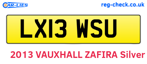 LX13WSU are the vehicle registration plates.