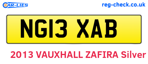 NG13XAB are the vehicle registration plates.