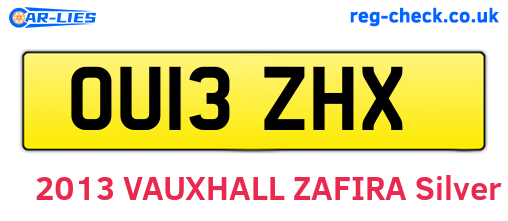 OU13ZHX are the vehicle registration plates.