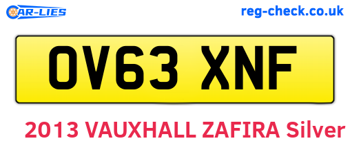 OV63XNF are the vehicle registration plates.