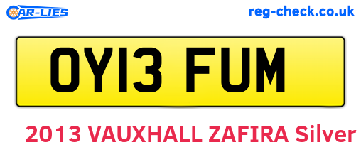 OY13FUM are the vehicle registration plates.