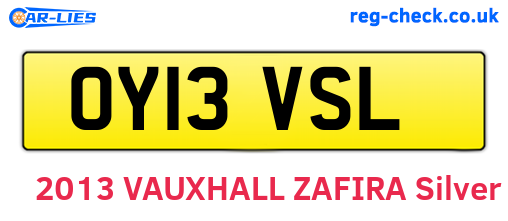 OY13VSL are the vehicle registration plates.