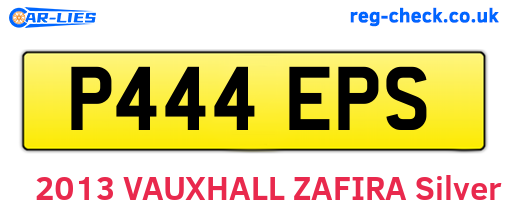 P444EPS are the vehicle registration plates.