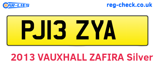 PJ13ZYA are the vehicle registration plates.
