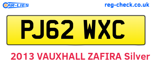 PJ62WXC are the vehicle registration plates.