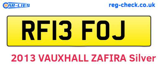 RF13FOJ are the vehicle registration plates.