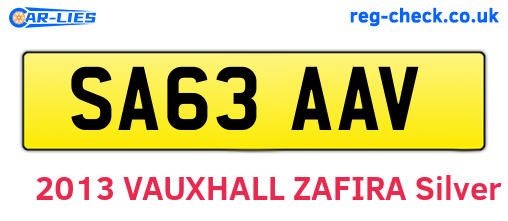SA63AAV are the vehicle registration plates.