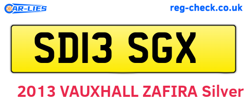 SD13SGX are the vehicle registration plates.