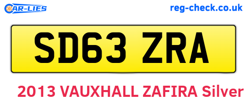 SD63ZRA are the vehicle registration plates.