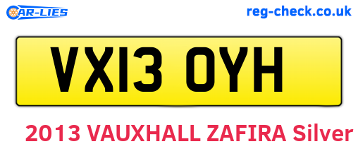 VX13OYH are the vehicle registration plates.