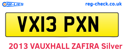 VX13PXN are the vehicle registration plates.