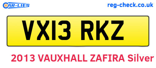 VX13RKZ are the vehicle registration plates.