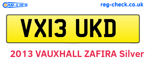 VX13UKD are the vehicle registration plates.