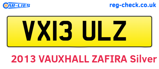 VX13ULZ are the vehicle registration plates.