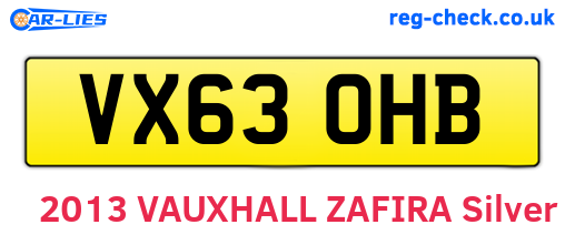 VX63OHB are the vehicle registration plates.