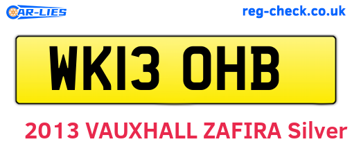 WK13OHB are the vehicle registration plates.