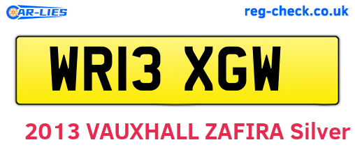 WR13XGW are the vehicle registration plates.