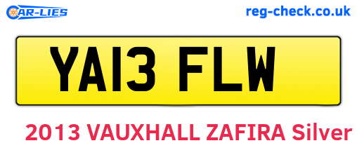 YA13FLW are the vehicle registration plates.