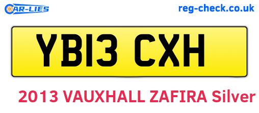 YB13CXH are the vehicle registration plates.