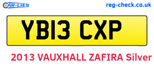 YB13CXP are the vehicle registration plates.