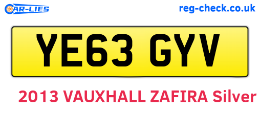 YE63GYV are the vehicle registration plates.