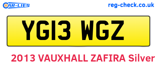 YG13WGZ are the vehicle registration plates.