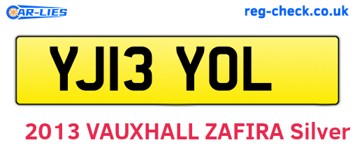 YJ13YOL are the vehicle registration plates.