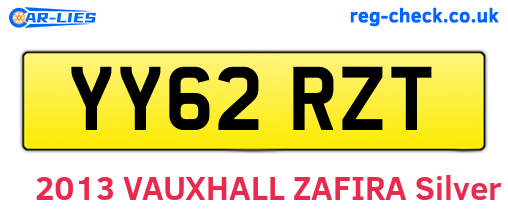 YY62RZT are the vehicle registration plates.