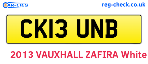 CK13UNB are the vehicle registration plates.