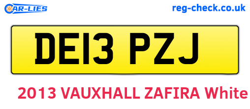 DE13PZJ are the vehicle registration plates.