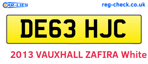 DE63HJC are the vehicle registration plates.