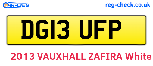 DG13UFP are the vehicle registration plates.