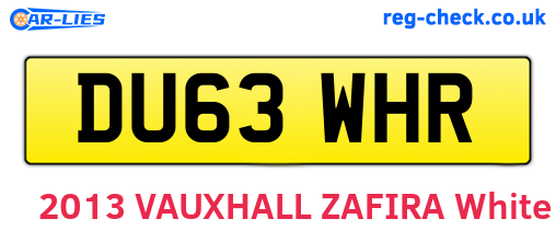 DU63WHR are the vehicle registration plates.