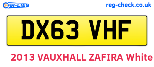 DX63VHF are the vehicle registration plates.