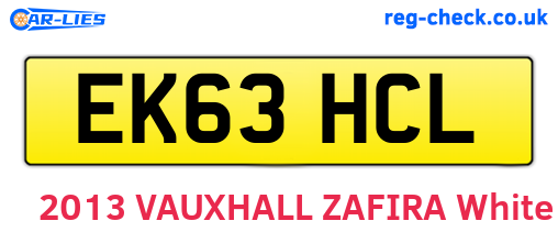 EK63HCL are the vehicle registration plates.